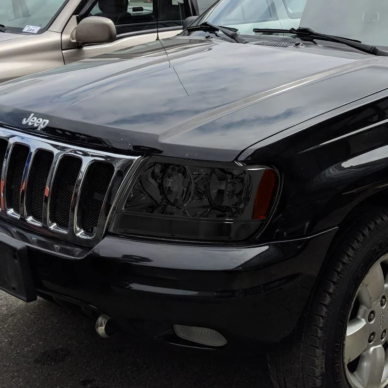 For 1999 - 2004 Jeep Grand Cherokee Headlights -Smoke Housing / Smoke Lens / Amber Reflectors - Image 6