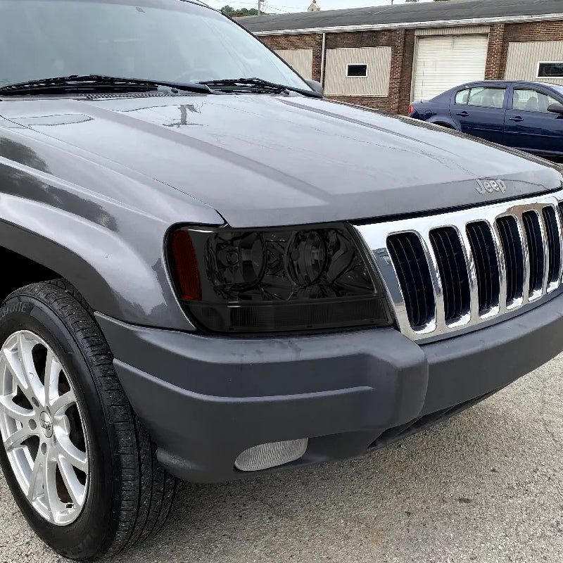 For 1999 - 2004 Jeep Grand Cherokee Headlights -Smoke Housing / Smoke Lens / Amber Reflectors - Image 7
