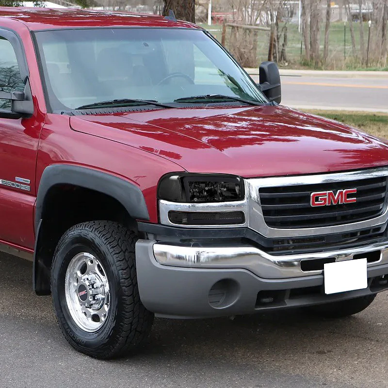 For 1999 - 2006 GMC Sierra / Yukon LED DRL Headlights -Chrome Housing / Smoke Lens / Clear Reflectors (4-Piece Set) - Image 6