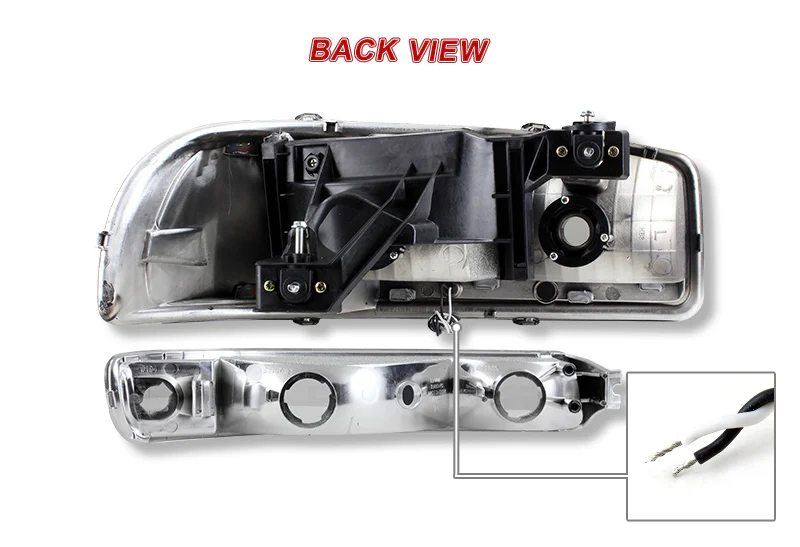 For 1999 - 2006 GMC Sierra 1500 2500 G2 LED DRL Headlights -Chrome Housing / Smoke Lens / Clear Reflectors (4-Piece Set) - Image 6