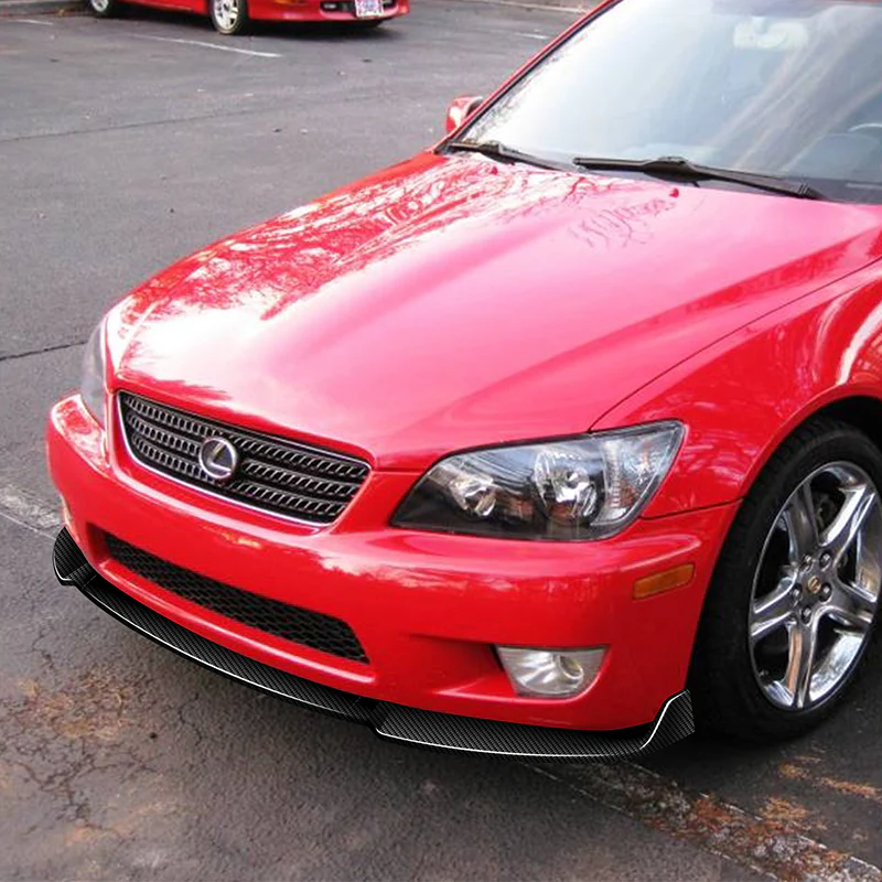 For 2001-2005 Lexus IS300 Real Carbon Fiber Front Bumper Spoiler Splitter Lip   3-PCS - Image 5