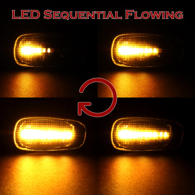 For 2001-2005 Lexus IS300 Smoke Lens Sequential LED Signal Side Marker Lights - Image 4