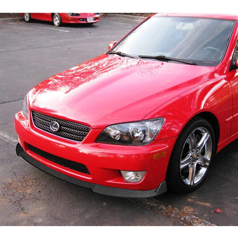 For 2001-2005 Lexus IS300 STP-Style Carbon Look Front Bumper Body Spoiler Lip  3-PCS - Image 5