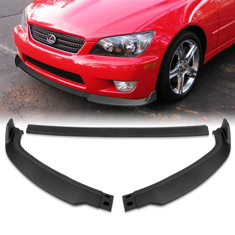 For 2001-2005 Lexus IS300 STP-Style Matt Black Front Bumper Splitter Spoiler Lip  3-PCS - Image 5