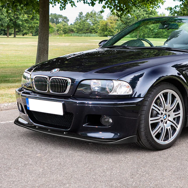 For 2001-2006 BMW E46 M3 H-Style Carbon Fiber Front Bumper Splitter Spoiler Lip 3PCS - Image 5