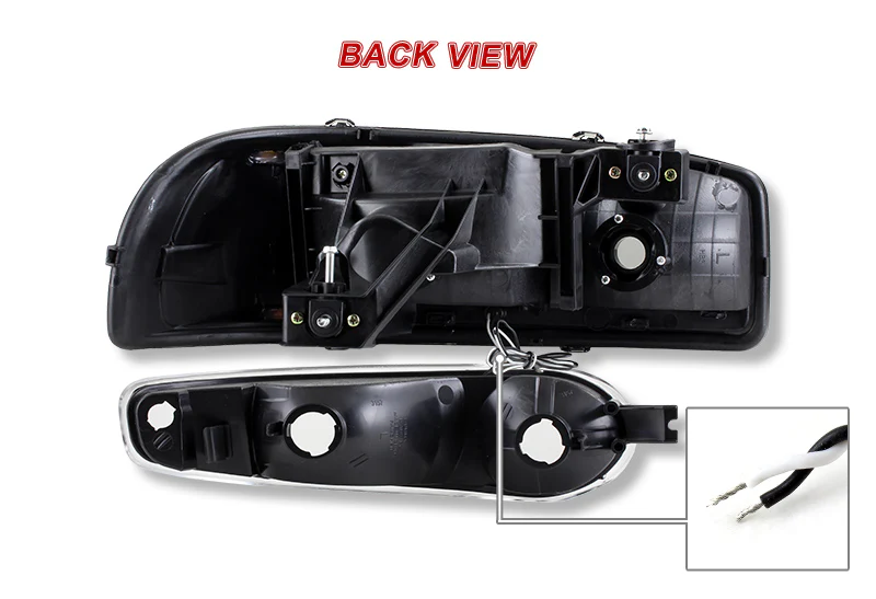 For 2002 - 2006 GMC Sierra 1500 Denali G2 LED DRL Conversion Headlights -Black Housing Clear Lens (4-Piece Set) - Image 6