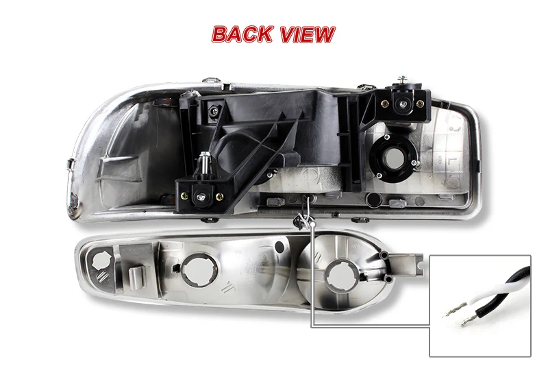 For 2001 - 2006 GMC Yukon / Sierra XL 1500 Denali G2 LED DRL Headlights -Chrome Housing / Smoke Lens / Amber Reflectors (4-Piece Set) - Image 6