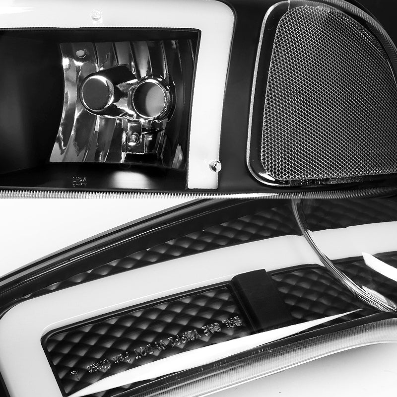 For 2001 - 2007 GMC Sierra 1500 Denali LED DRL Headlights -Black Housing / Clear Lens / Clear Reflectors (4-Piece Set) - Image 2