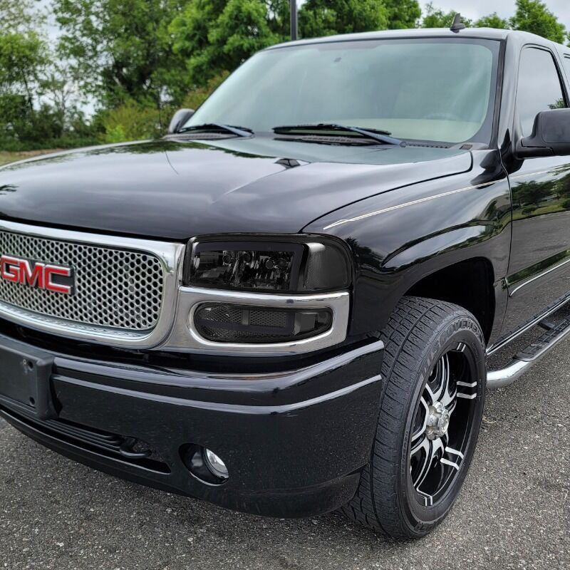 For 2001 - 2007 GMC Sierra 1500 Denali LED DRL Headlights -Chrome Housing / Smoke Lens / Clear Reflectors (4-Piece Set) - Image 5