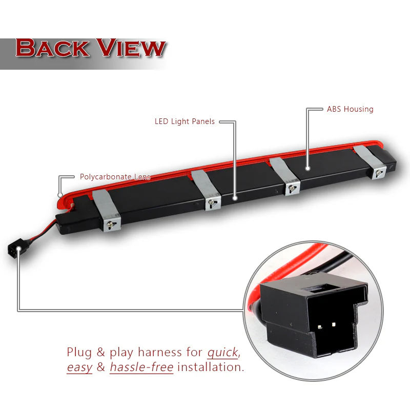 For 2001-2007 Mercedes-Benz C-Class W203 LED Tail Light Third 3RD Brake Light Stop Lamp -Red Lens - Image 3