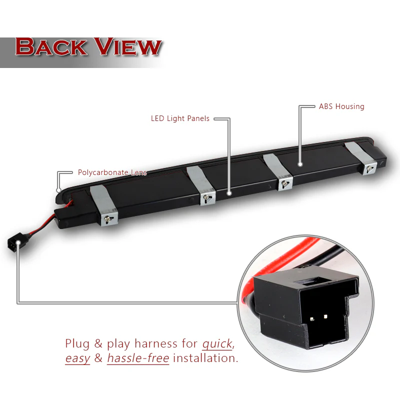 For 2001-2007 Mercedes-Benz C-Class W203 LED Tail Light Third 3RD Brake Light Stop Lamp -Smoked Lens - Image 3
