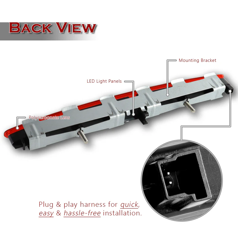 For 2003-2009 Mercedes-Benz CLK350 CLK500 W209 LED Tail Light Third 3RD Brake Light Stop Lamp -Red Lens - Image 3
