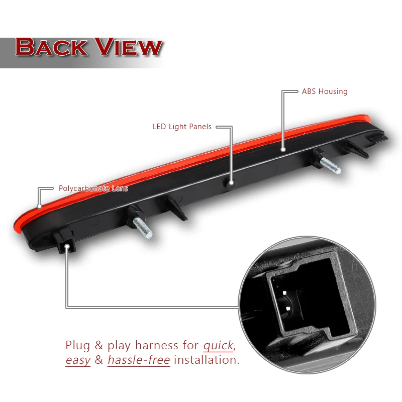 For 2001-2011 Mercedes-Benz SL-Class R230 LED Tail Light Third 3RD Brake Light Stop Lamp -Red Lens - Image 3