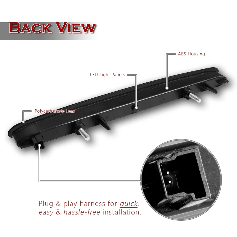 For 2001-2011 Mercedes-Benz SL-Class R230 LED Tail Light Third 3RD Brake Light Stop Lamp -Smoked Lens - Image 3