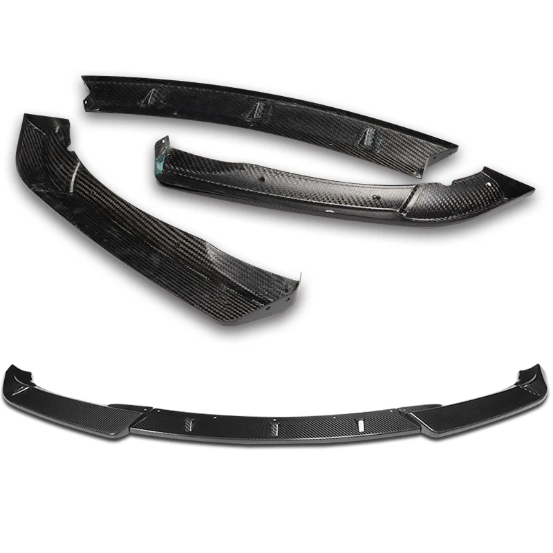 For 2002-2005 BMW 3-Series E46 Sedan Real Carbon Fiber Front Bumper Body Splitter Spoiler Lip 3PCS - Image 2