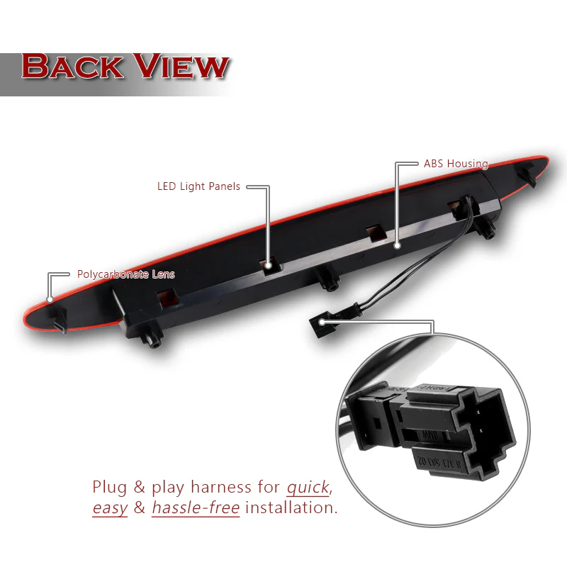 For 2002-2006 Mini Cooper R50 R53 LED Third 3RD Brake Light Stop Lamp -Red Lens - Image 3