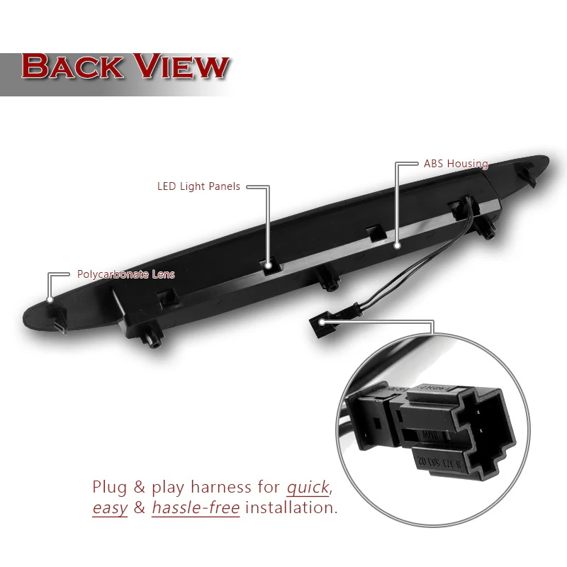 For 2002-2006 Mini Cooper R50 R53 LED Third 3RD Brake Light Stop Lamp -Smoked Lens - Image 4