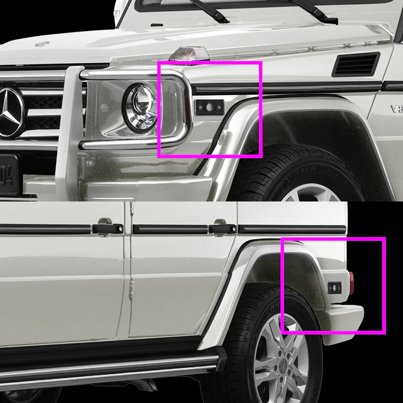 For 2002-2014 Mercedes-Benz G500 G550 W463 Front & Rear Side Marker Lights Set -Clear Lens - Image 5