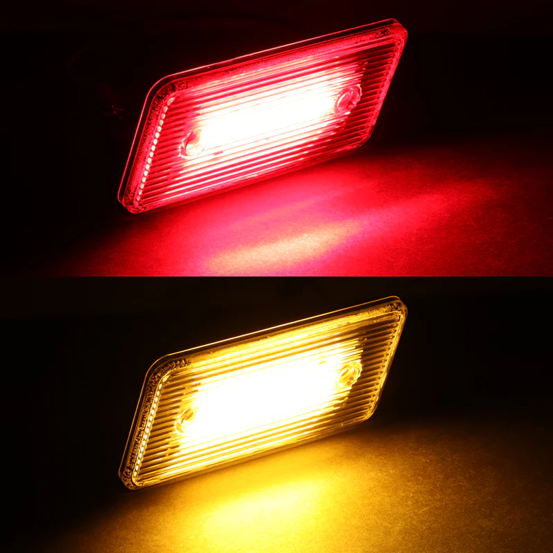 For 2002-2014 Mercedes-Benz G500 G550 W463 Front & Rear Side Marker Lights Set -Clear Lens Red / Amber LED - Image 4