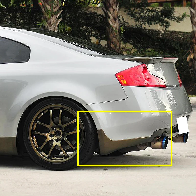 For 2003-2006 Infiniti G35 Coupe 2-Pcs Black Rear Bumper Lip Mud Guards Polyurethane - Image 5