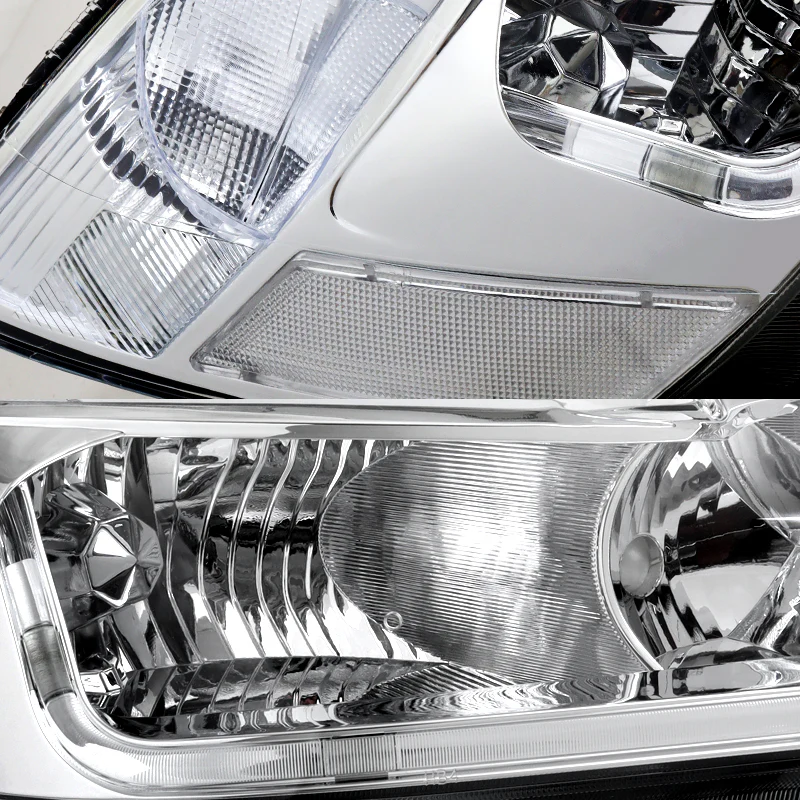For 2003 - 2007 Honda Accord LED DRL Headlights -Chrome Housing / Clear Lens / Clear Reflectors - Image 2