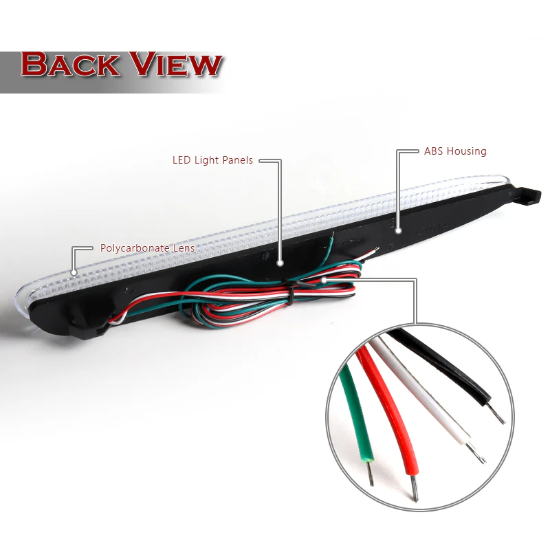 For 2003 – 2008 Mazda 6 LED Rear Bumper Reflector Stop Brake Light Kit -Clear Lens - Image 3