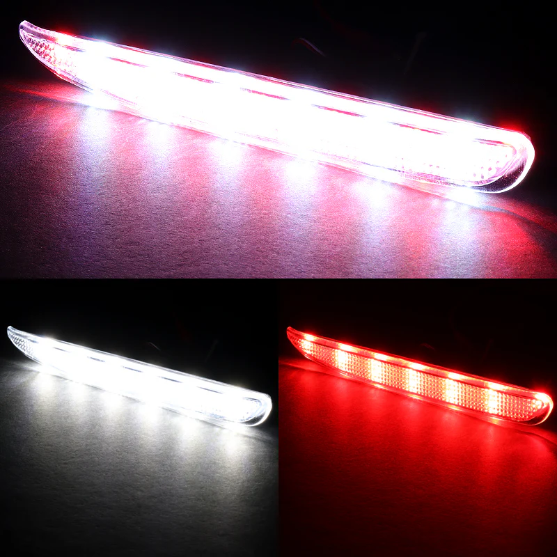 For 2003 – 2008 Mazda 6 LED Rear Bumper Reflector Stop Brake Light Kit -Clear Lens - Image 4