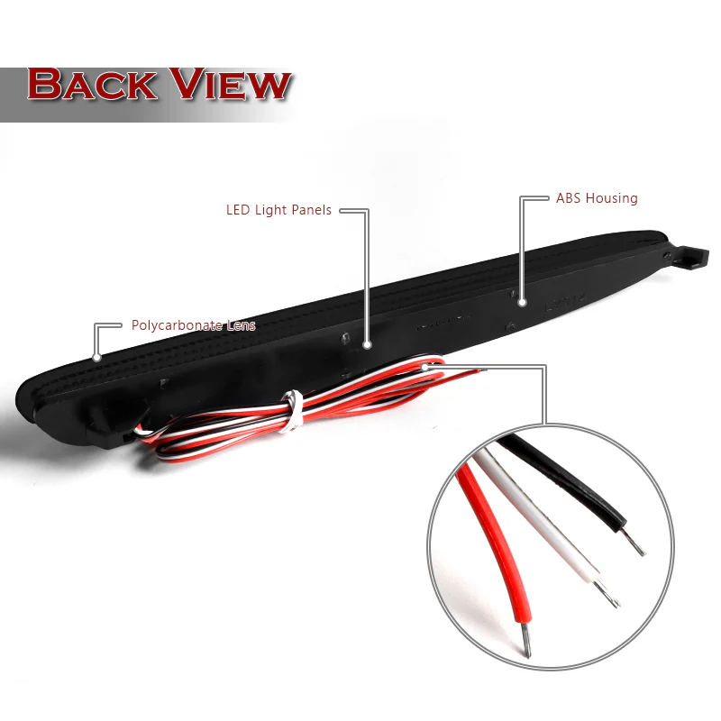 For 2003 – 2008 Mazda 6 LED Rear Bumper Reflector Stop Brake Light Kit -Smoke Lens - Image 3