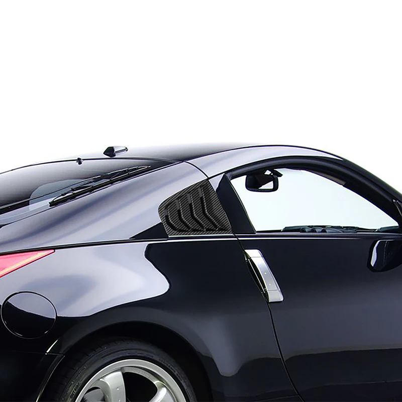 For 2003 - 2008 Nissan 350Z ABS Side Window Louvers Scoop Sun Shade Covers Vent -Carbon Fiber Look - Image 5