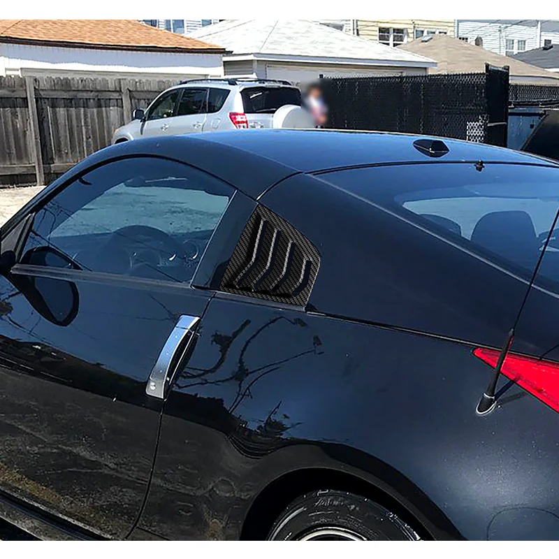 For 2003 - 2008 Nissan 350Z ABS Side Window Louvers Scoop Sun Shade Covers Vent -Carbon Fiber Look - Image 6