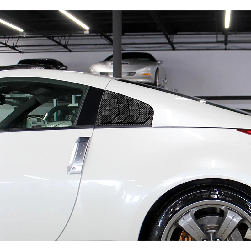 For 2003 - 2008 Nissan 350Z ABS Side Window Louvers Scoop Sun Shade Covers Vent -Carbon Fiber Look - Image 7