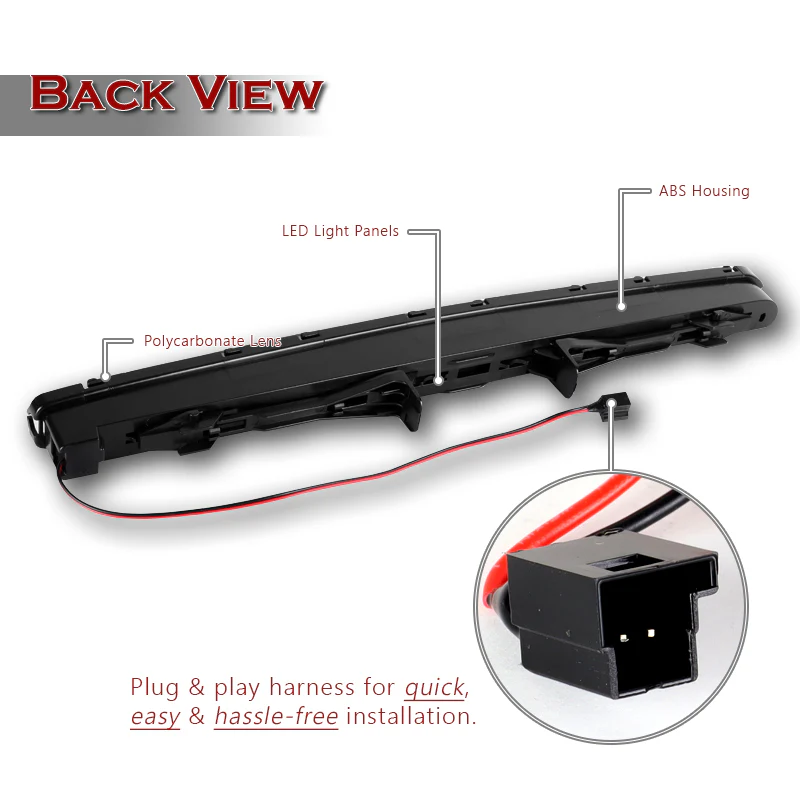 For 2003-2009 Mercedes-Benz E-Class W211 LED Tail Light Third 3RD Brake Light Stop Lamp -Smoked Lens - Image 3