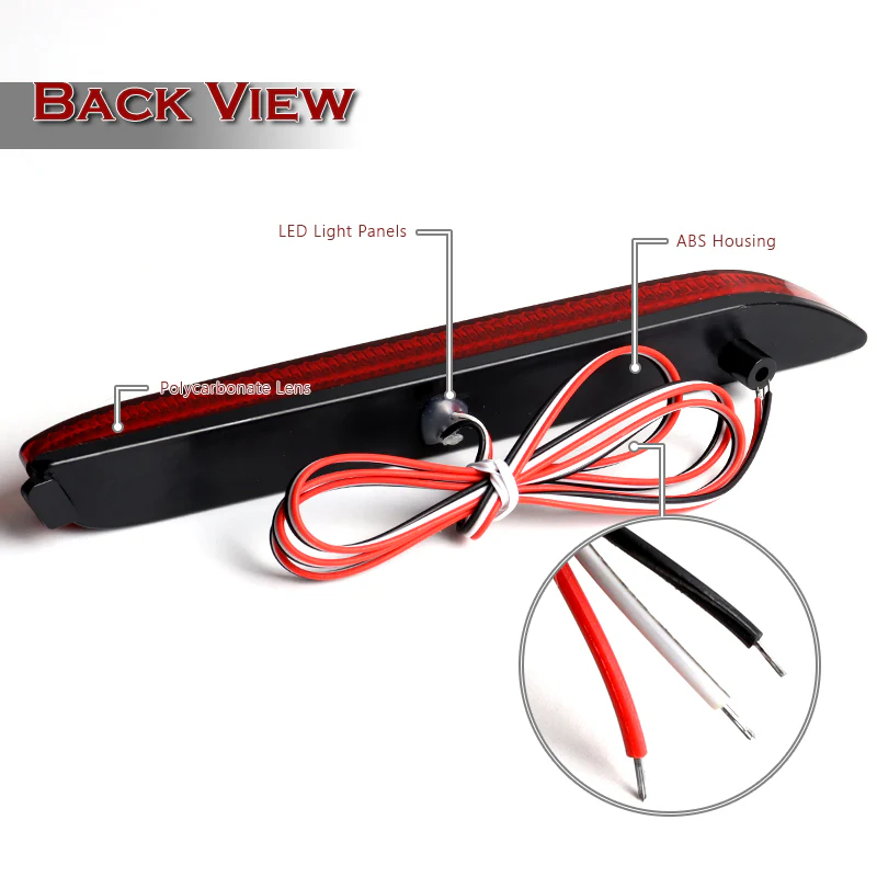 For 2009 – 2018 Toyota Matrix Venza Avalon Sienna LED Rear Bumper Stop Brake Light Kit -Red Lens - Image 3