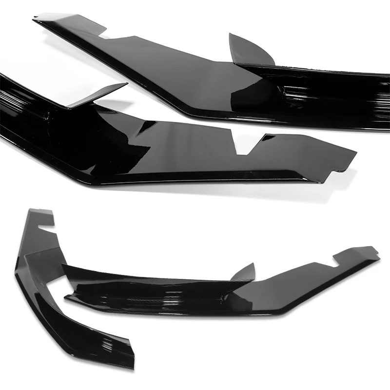 For 2004-2008 Mazda RX8 RX-8 MS-Style Painted Black Front Bumper Body Splitter Spoiler Lip 2PCS - Image 4