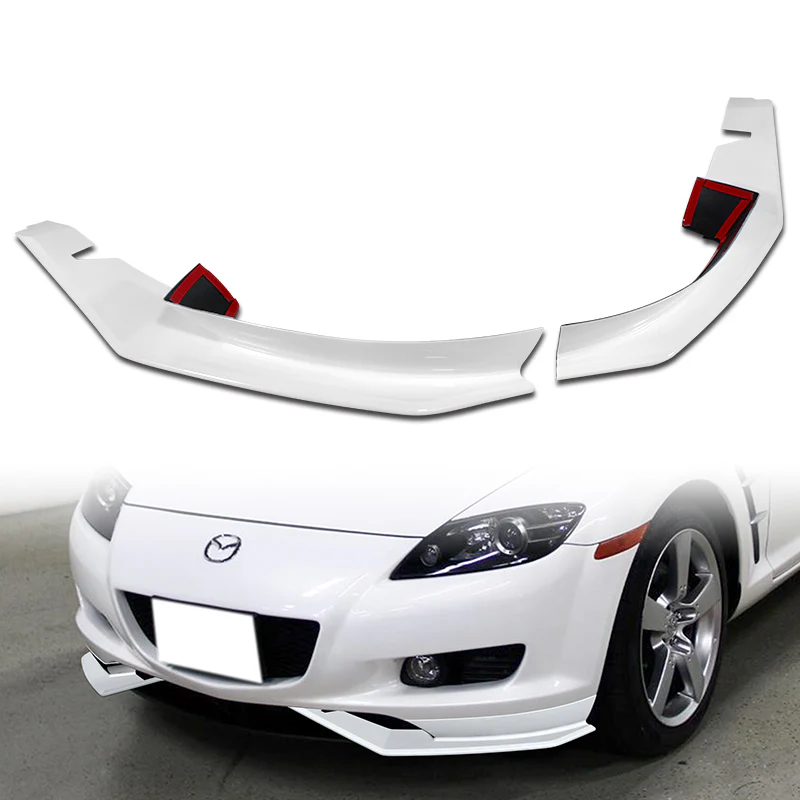 For 2004-2008 Mazda RX8 RX-8 MS-Style Painted White Front Bumper Body Splitter Spoiler Lip 2PCS - Image 6