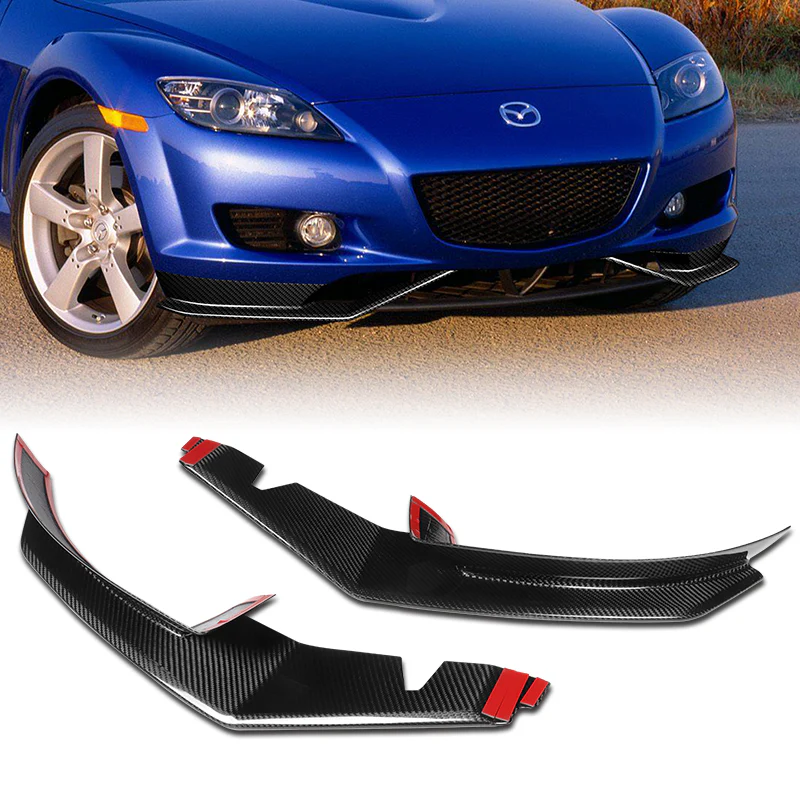 For 2004-2008 Mazda RX8 RX-8 MS-Style Real Carbon Fiber Front Bumper Body Splitter Spoiler Lip 2PCS - Image 7