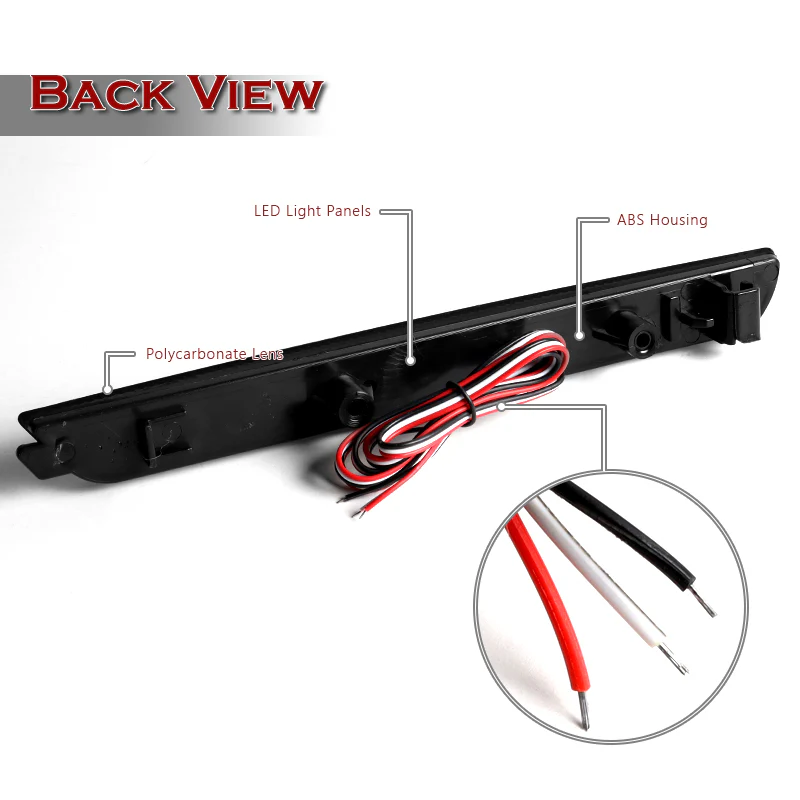 For 2004 – 2009 Mazda 3 / MazdaSpeed 3 LED Rear Bumper Stop Brake Light Kit -Smoke Lens - Image 3