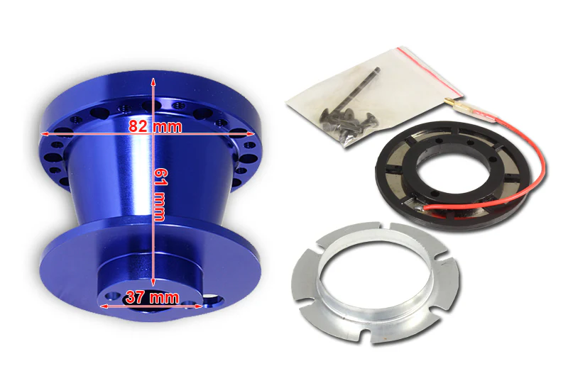 For 1990 - 2003 Mazda Protege Steering Wheel 6-Bolt HUB Adapter -Blue T-6061 Aluminum - Image 2