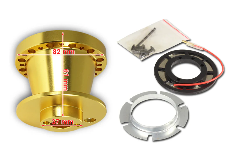 For 1990 - 2005 Mazda Miata Steering Wheel 6-Bolt HUB Adapter -Gold T-6061 Aluminum - Image 2