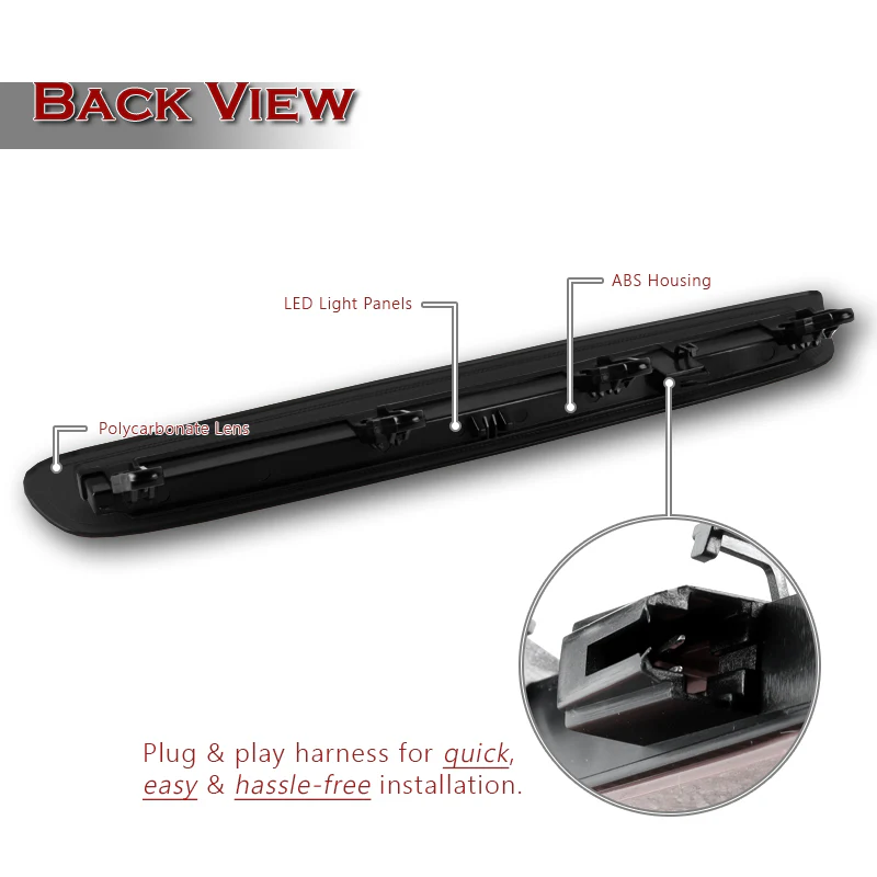For 2004-2012 Audi A3 S3 RS3 Sportback LED Tail Light Third 3RD Brake Light Stop Lamp -Smoked Lens - Image 3