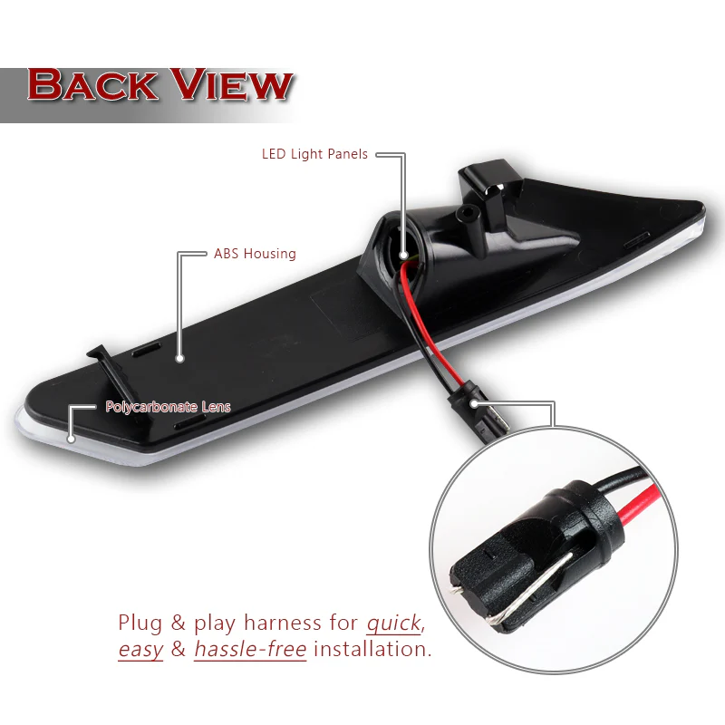 For 2005-2012 Porsche Boxster / Carrera / Cayman Amber LED Turn Signal Bumper Side Marker Lights -Clear Lens - Image 3