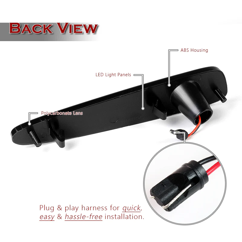 For 2005-2013 Chevrolet Chevy Corvette C6 Front & Rear LED Side Marker Turn Signal Lights Set -Smoked Lens - Image 3