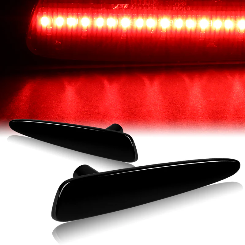 For 2005-2013 Chevrolet Chevy Corvette C6 Front & Rear LED Side Marker Turn Signal Lights Set -Smoked Lens - Image 4