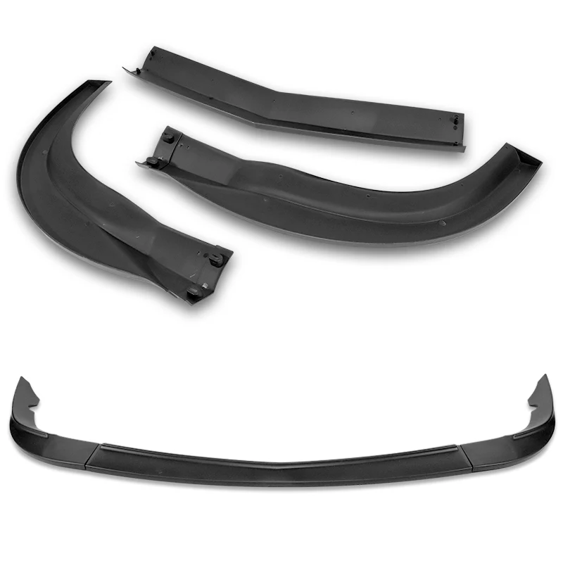For 2005-2013 Chevy Corvette C6 ZR1-Style Base Models 3-PCS Matt Black Front Bumper Spoiler Lip - Image 4