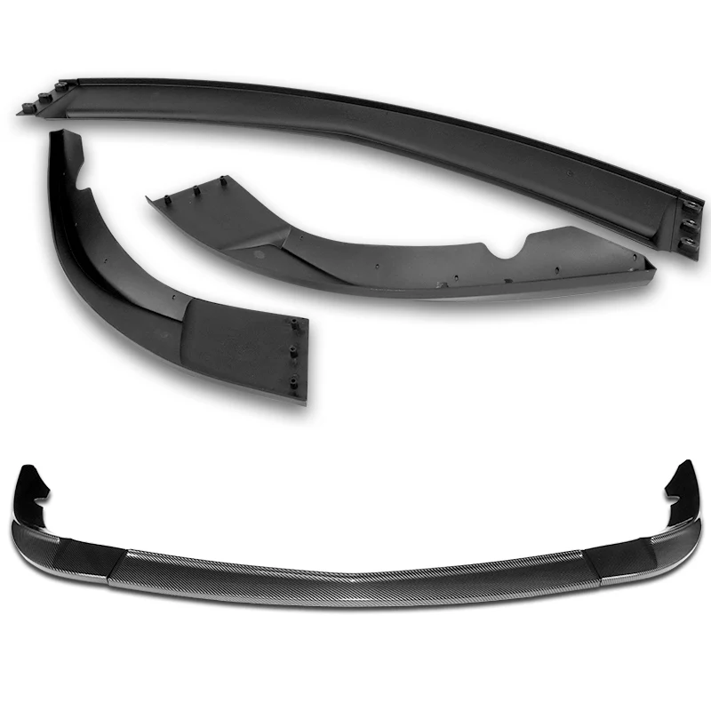 For 2005-2013 Corvette C6 ZR1-Style Base 3-PCS Carbon Painted Front Bumper Spoiler Lip - Image 4
