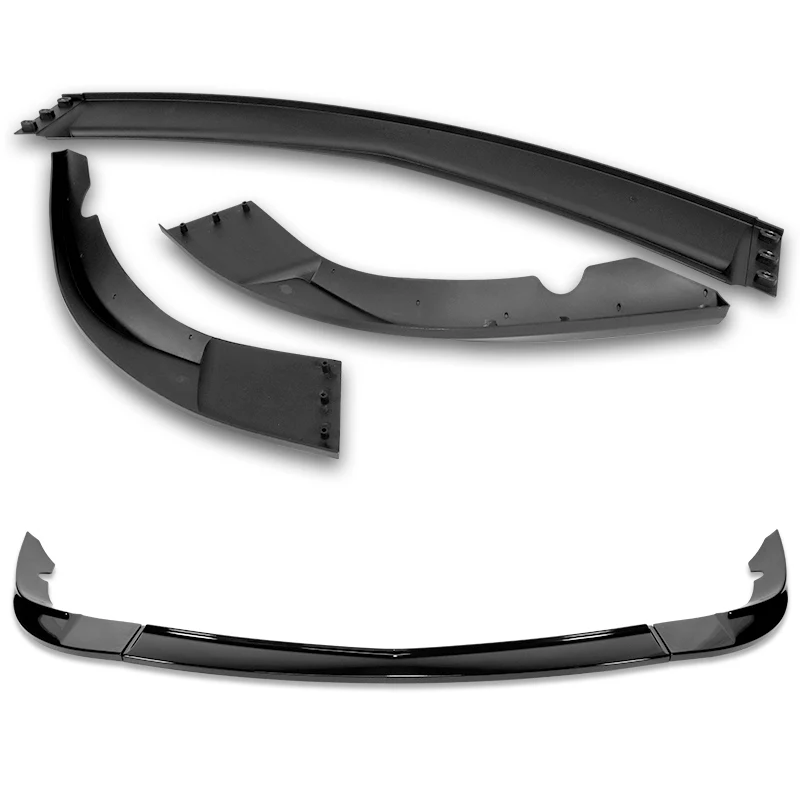 For 2005-2013 Corvette C6 ZR1-Style Base 3-PCS  Painted Black Front Bumper Spoiler Lip - Image 4