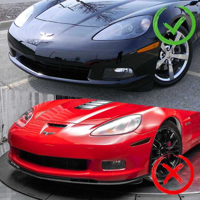 For 2005-2013 Chevy Corvette C6 ZR1-Style Base Models 3-PCS Matt Black Front Bumper Spoiler Lip - Image 6