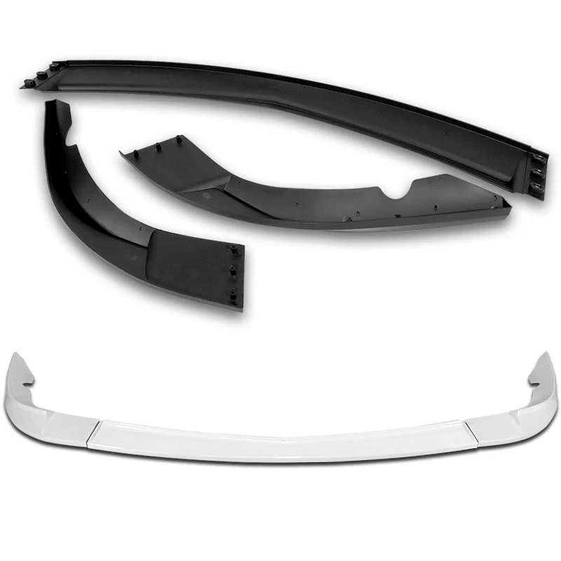 For 2005-2013 Corvette C6 ZR1-Style Base 3-PCS Painted White Front Bumper Spoiler Lip - Image 4