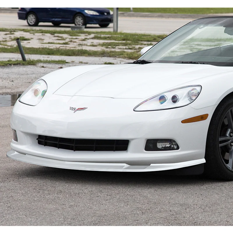 For 2005-2013 Corvette C6 ZR1-Style Base 3-PCS Painted White Front Bumper Spoiler Lip - Image 5