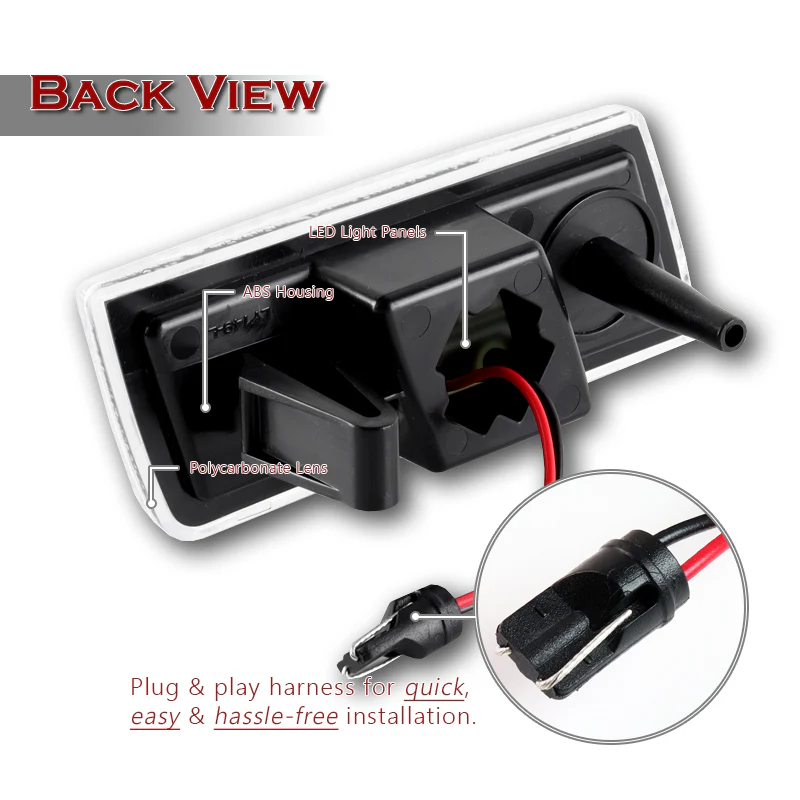 For 2005–2014 Chrysler 300 Amber LED Turn Signal Front Fender Side Marker Lights -Clear Lens - Image 3